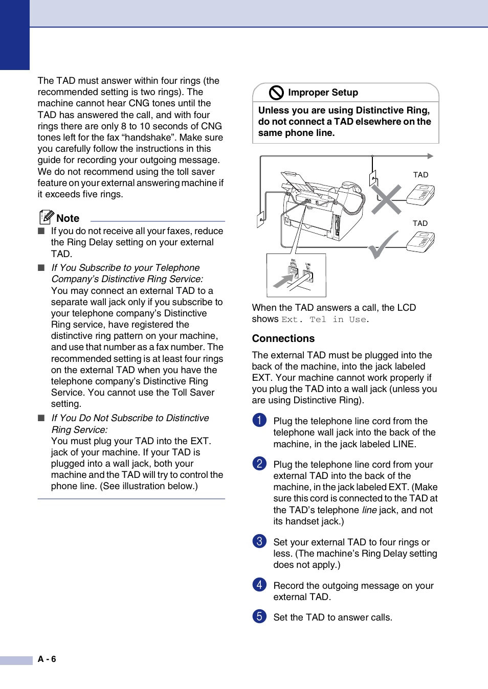 Connections | Brother FAX2820 User Manual | Page 123 / 161