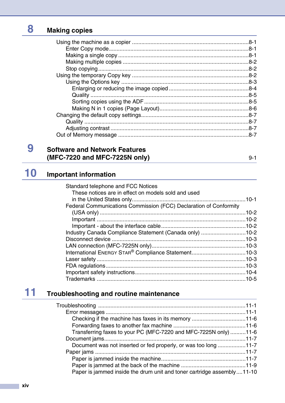 Brother FAX2820 User Manual | Page 16 / 161