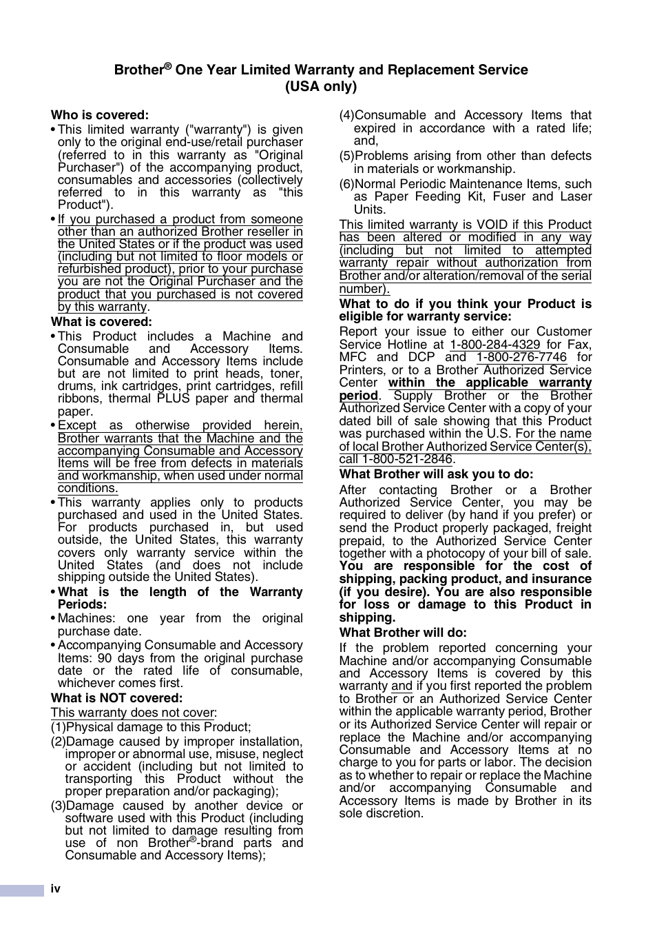 Brother FAX2820 User Manual | Page 6 / 161