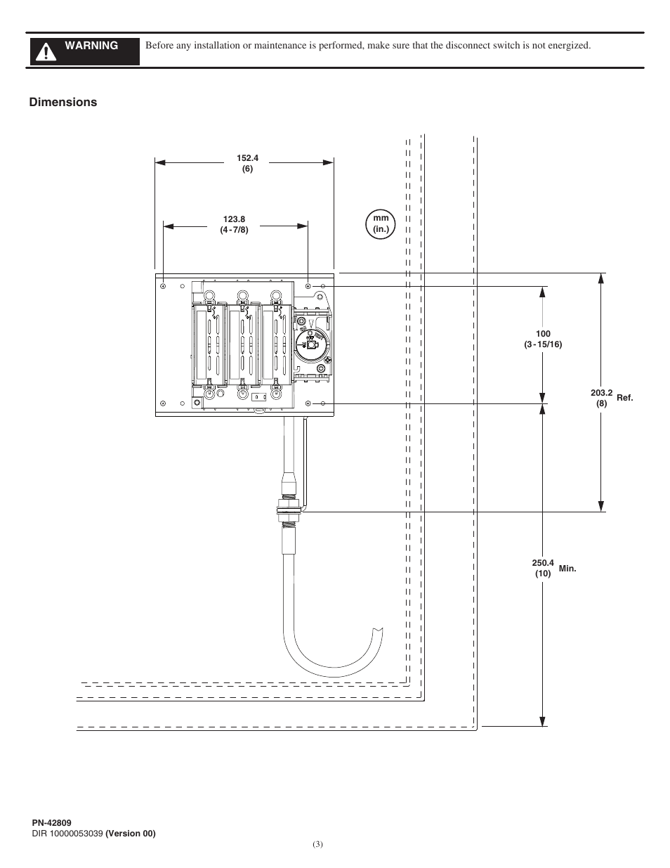 Dimensions | Rockwell Automation 194R-FCxx NFPA Compliant Cable Operated Disconnect Switch User Manual | Page 3 / 4