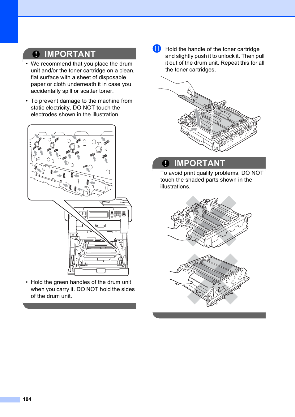 Important | Brother MFC 9970CDW User Manual | Page 112 / 218