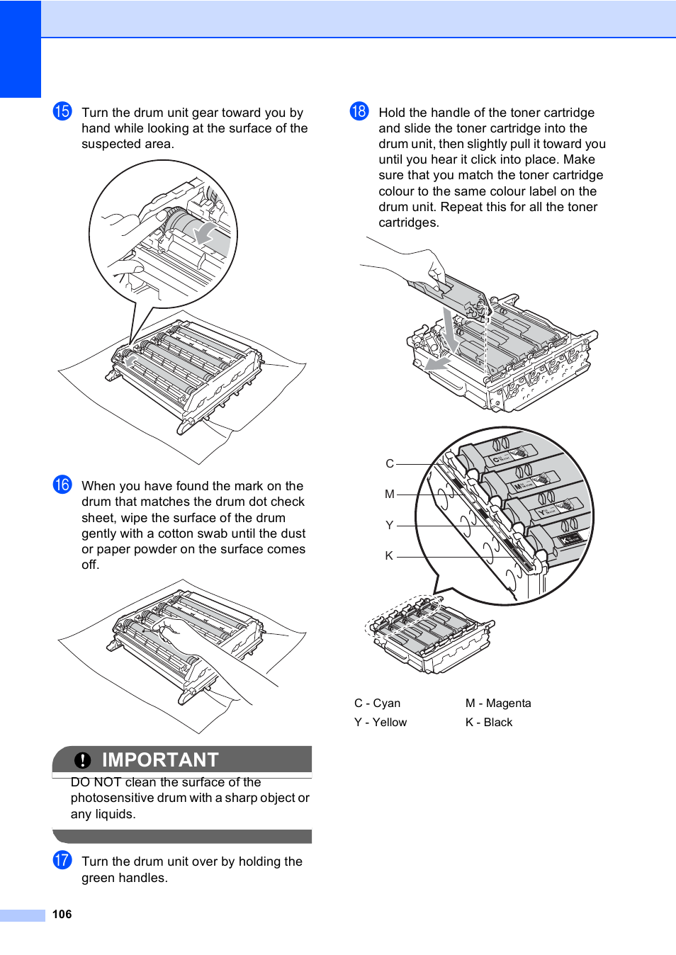 Important | Brother MFC 9970CDW User Manual | Page 114 / 218