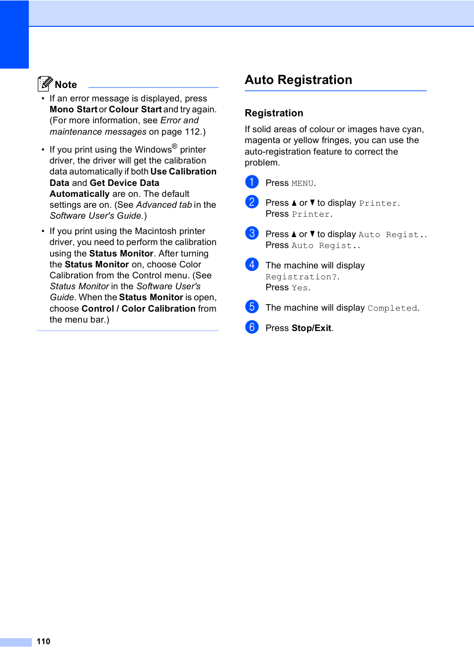 Auto registration, Registration | Brother MFC 9970CDW User Manual | Page 118 / 218