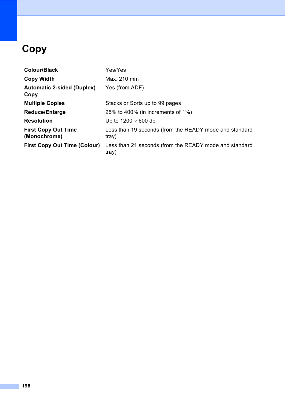 Copy | Brother MFC 9970CDW User Manual | Page 204 / 218