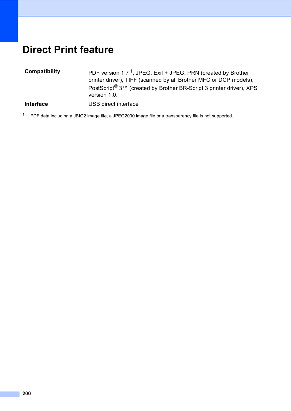 Direct print feature | Brother MFC 9970CDW User Manual | Page 208 / 218