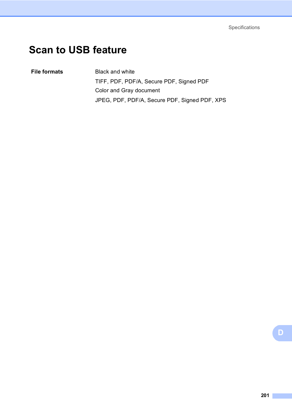 Scan to usb feature | Brother MFC 9970CDW User Manual | Page 209 / 218