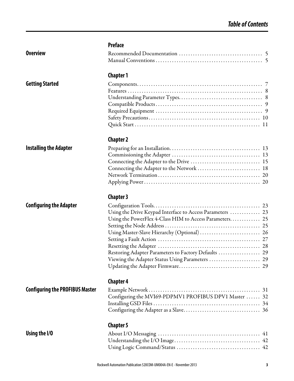 Rockwell Automation 25-COMM-P PowerFlex PROFIBUS DPV1 Adapter User Manual | Page 3 / 94