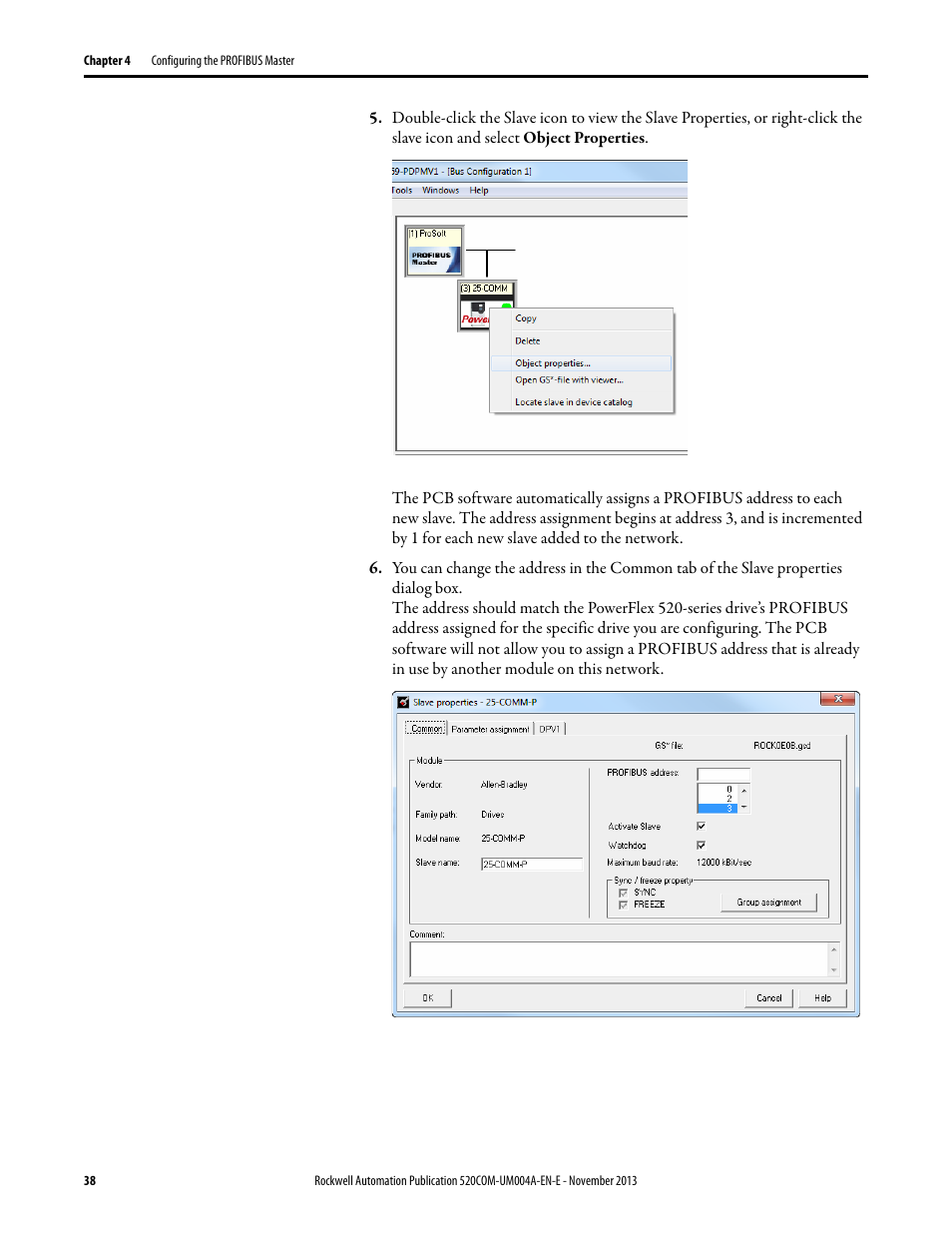 Rockwell Automation 25-COMM-P PowerFlex PROFIBUS DPV1 Adapter User Manual | Page 38 / 94