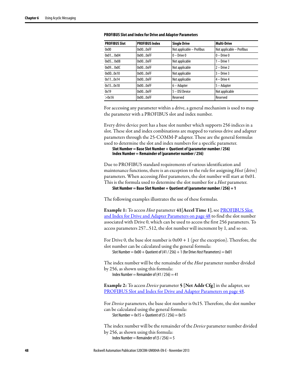 Rockwell Automation 25-COMM-P PowerFlex PROFIBUS DPV1 Adapter User Manual | Page 48 / 94