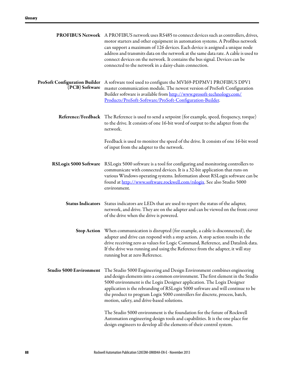 Rockwell Automation 25-COMM-P PowerFlex PROFIBUS DPV1 Adapter User Manual | Page 88 / 94