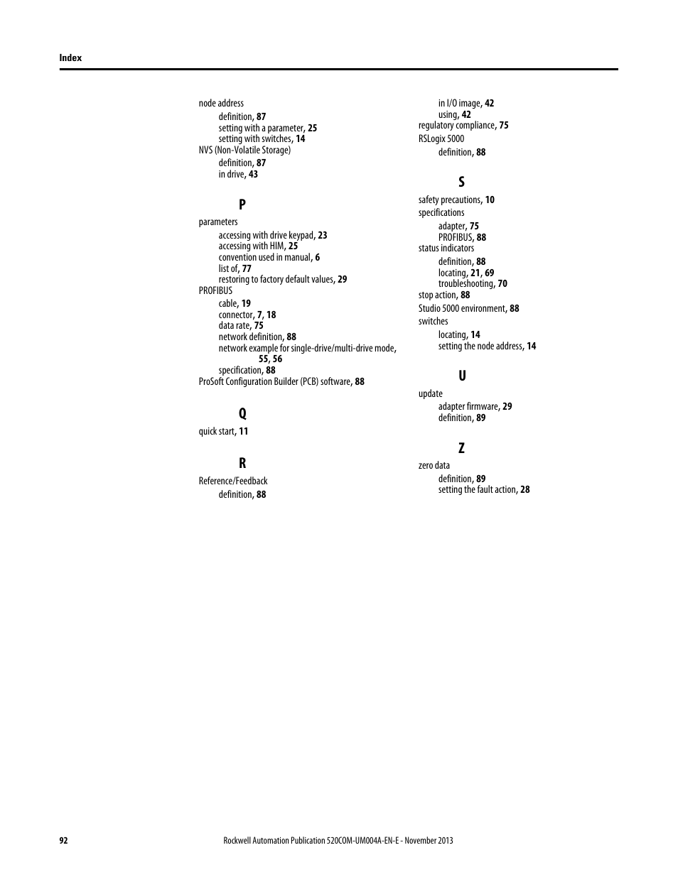 Rockwell Automation 25-COMM-P PowerFlex PROFIBUS DPV1 Adapter User Manual | Page 92 / 94