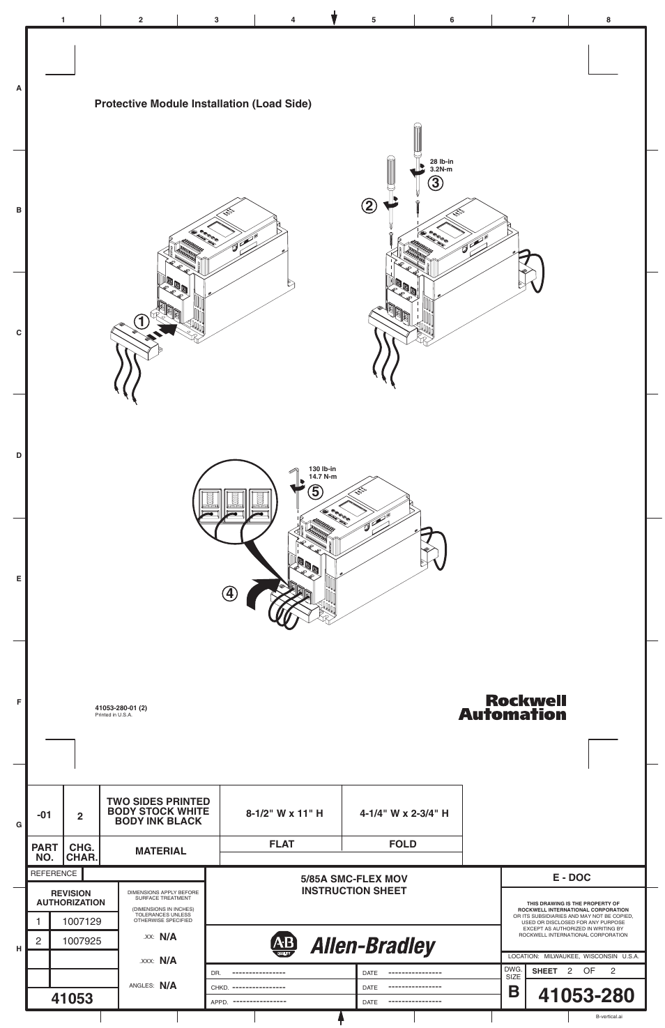 Rockwell Automation 150-F86 SMC Flex (5-85A) Soft Starter Protective Modules User Manual | Page 2 / 2