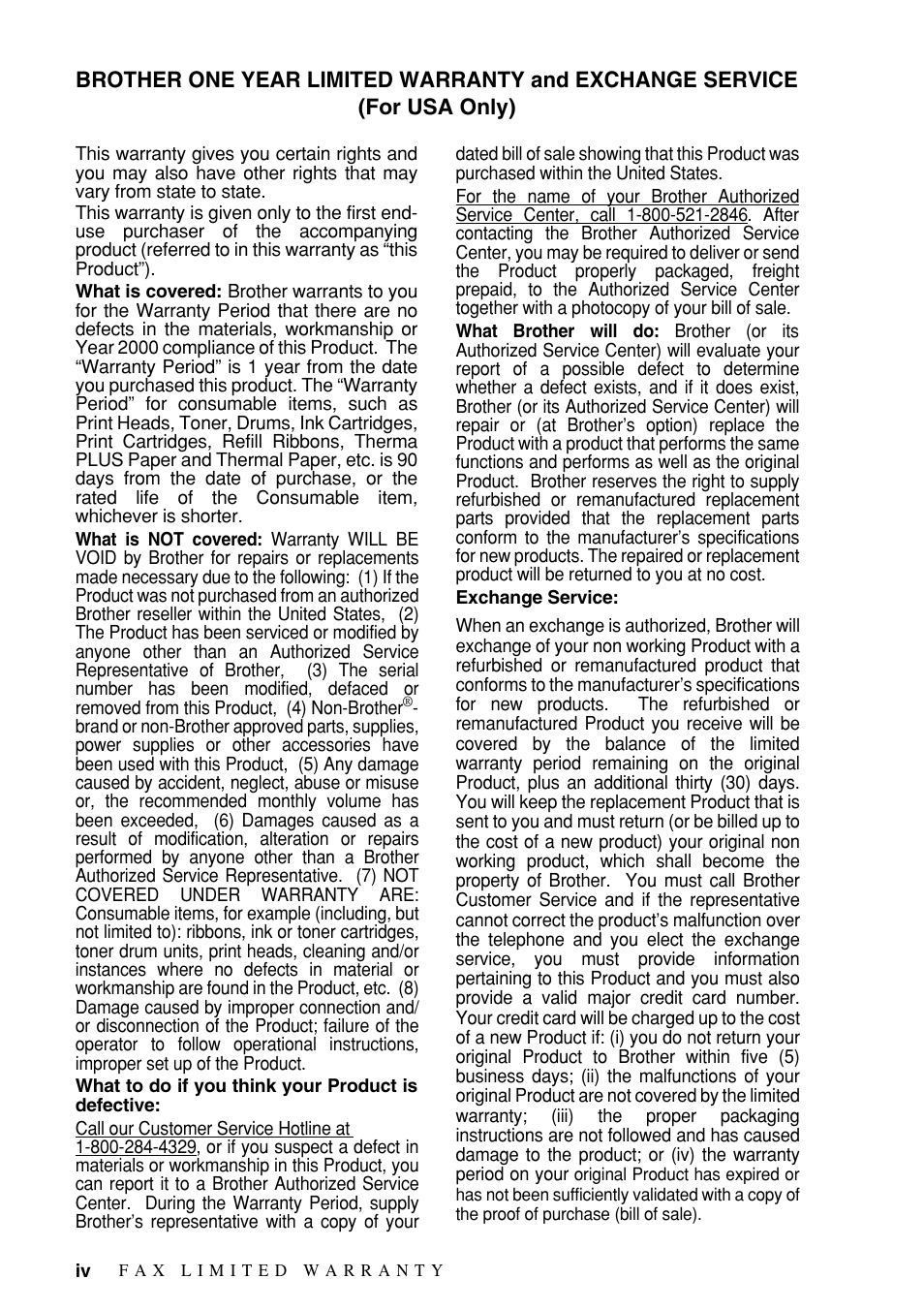 Brother FAX-1575mc User Manual | Page 6 / 116