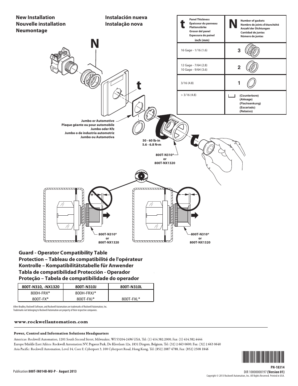Rockwell Automation 800T-N310_N310J_N310L_NX1320 Protective Ring for Push-Pull Push Button User Manual | Page 2 / 2