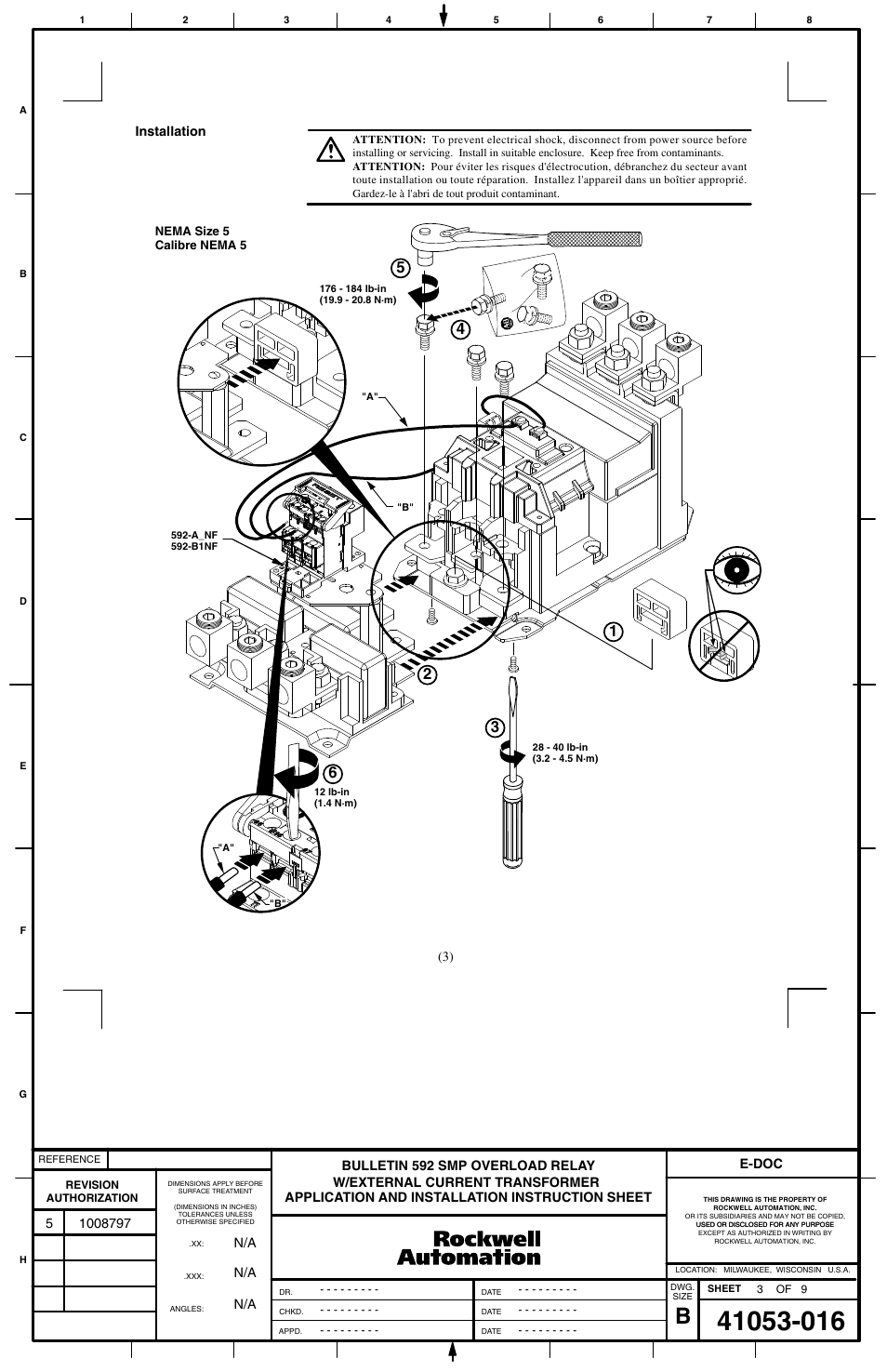 Rockwell Automation 592-AxNF  592-B1NF  592-AxRGx  592-B1RGx Bul 592 SMP Overload Relay Application w/External Current Transformer User Manual | Page 3 / 8