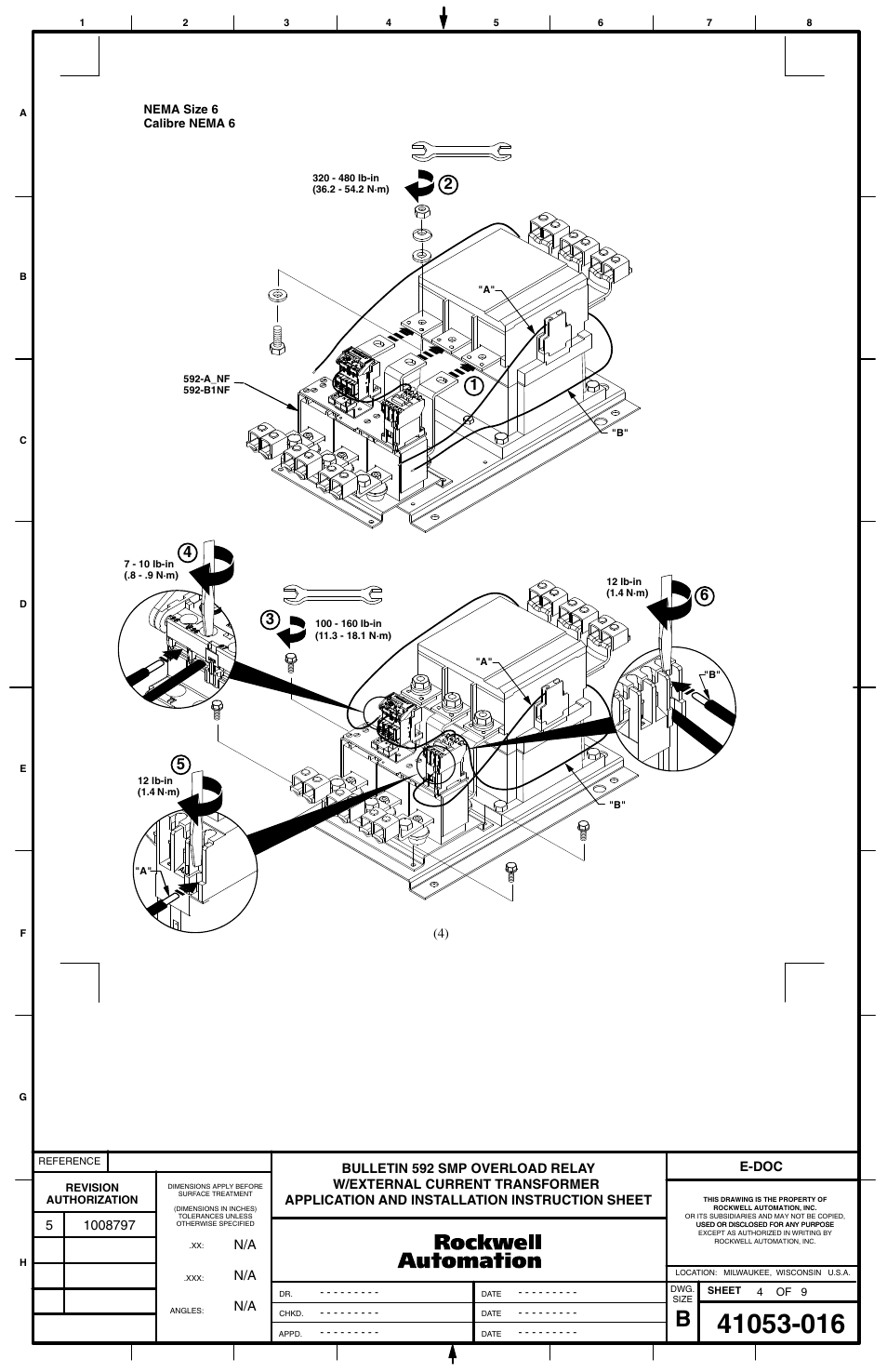 Rockwell Automation 592-AxNF  592-B1NF  592-AxRGx  592-B1RGx Bul 592 SMP Overload Relay Application w/External Current Transformer User Manual | Page 4 / 8