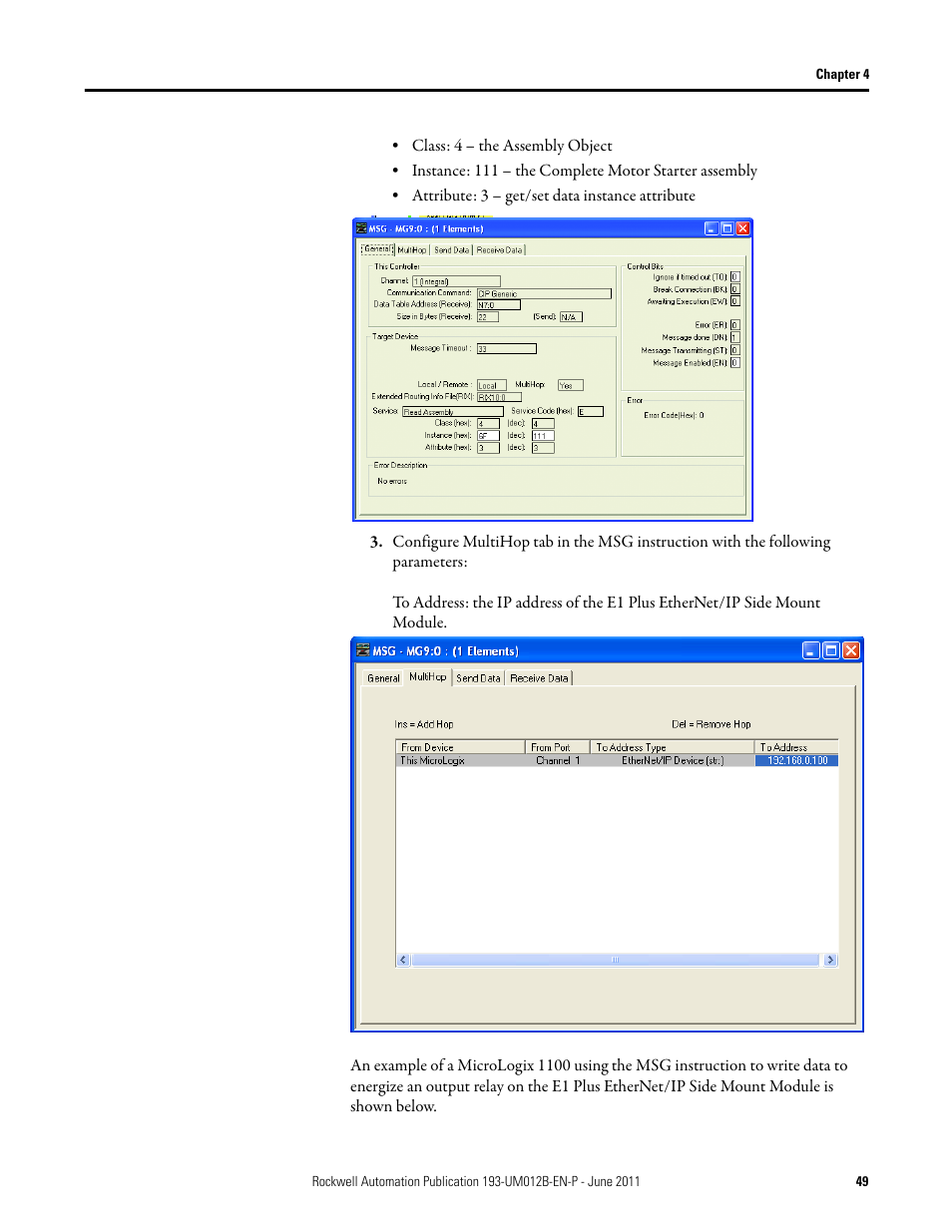 Rockwell Automation 193-ETN E1 Plus EtherNet Side Mount Module User Manual User Manual | Page 49 / 98