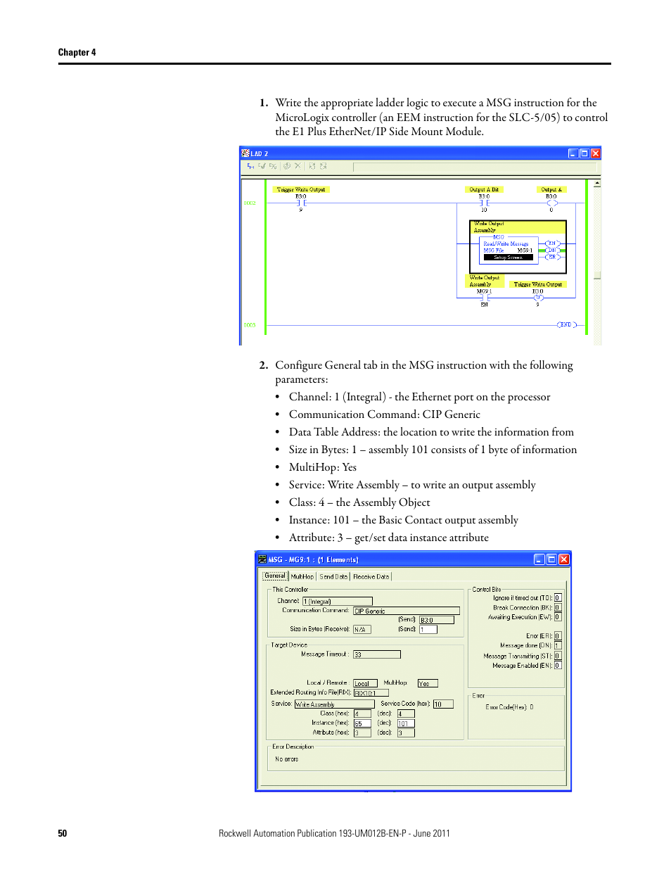Rockwell Automation 193-ETN E1 Plus EtherNet Side Mount Module User Manual User Manual | Page 50 / 98