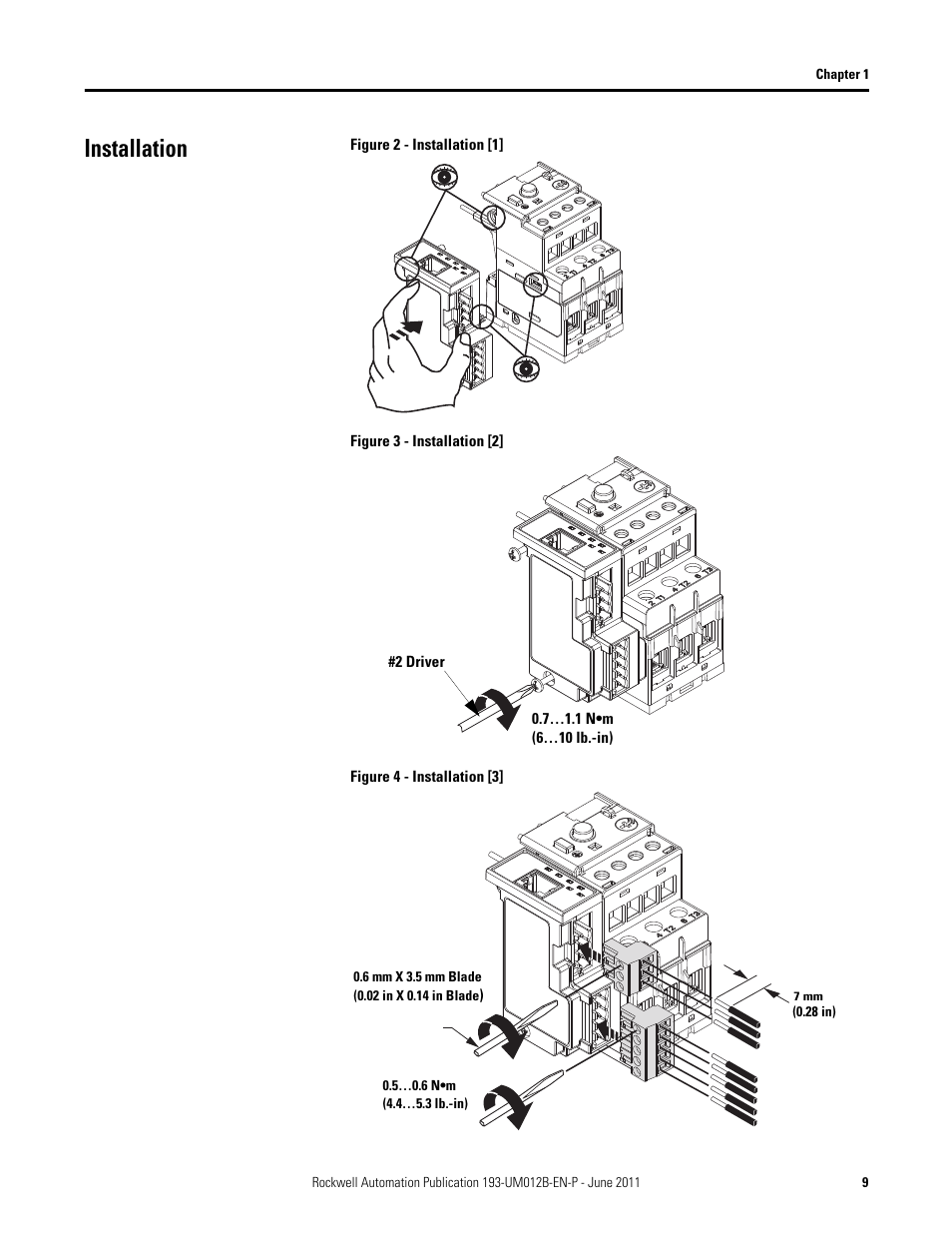 Installation, Figure 2 - installation [1, Figure 3 - installation [2 | Figure 4 - installation [3 | Rockwell Automation 193-ETN E1 Plus EtherNet Side Mount Module User Manual User Manual | Page 9 / 98