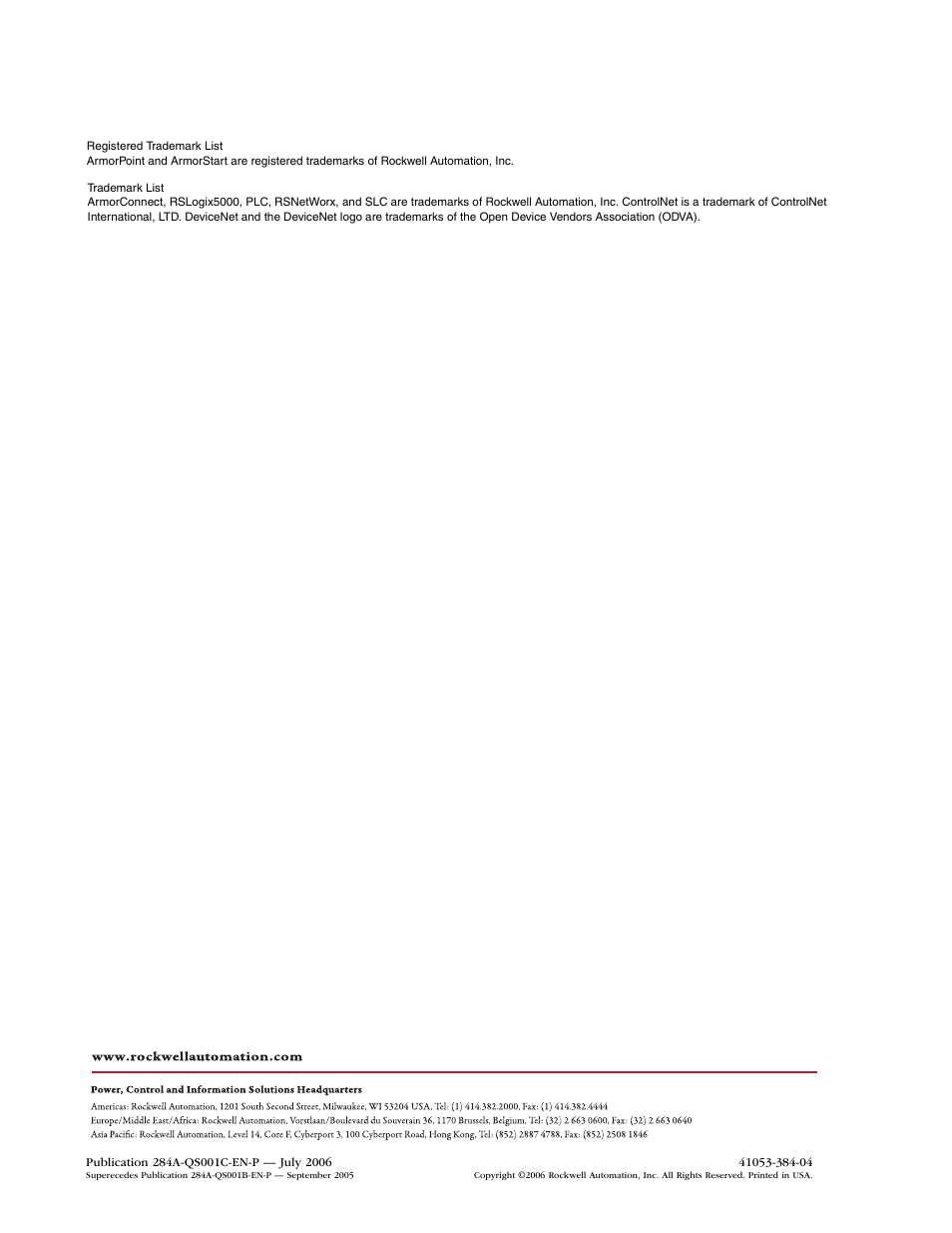 Rockwell Automation 284A ArmorStart with ArmorPoint Backplane - Getting Started User Manual | Page 40 / 40