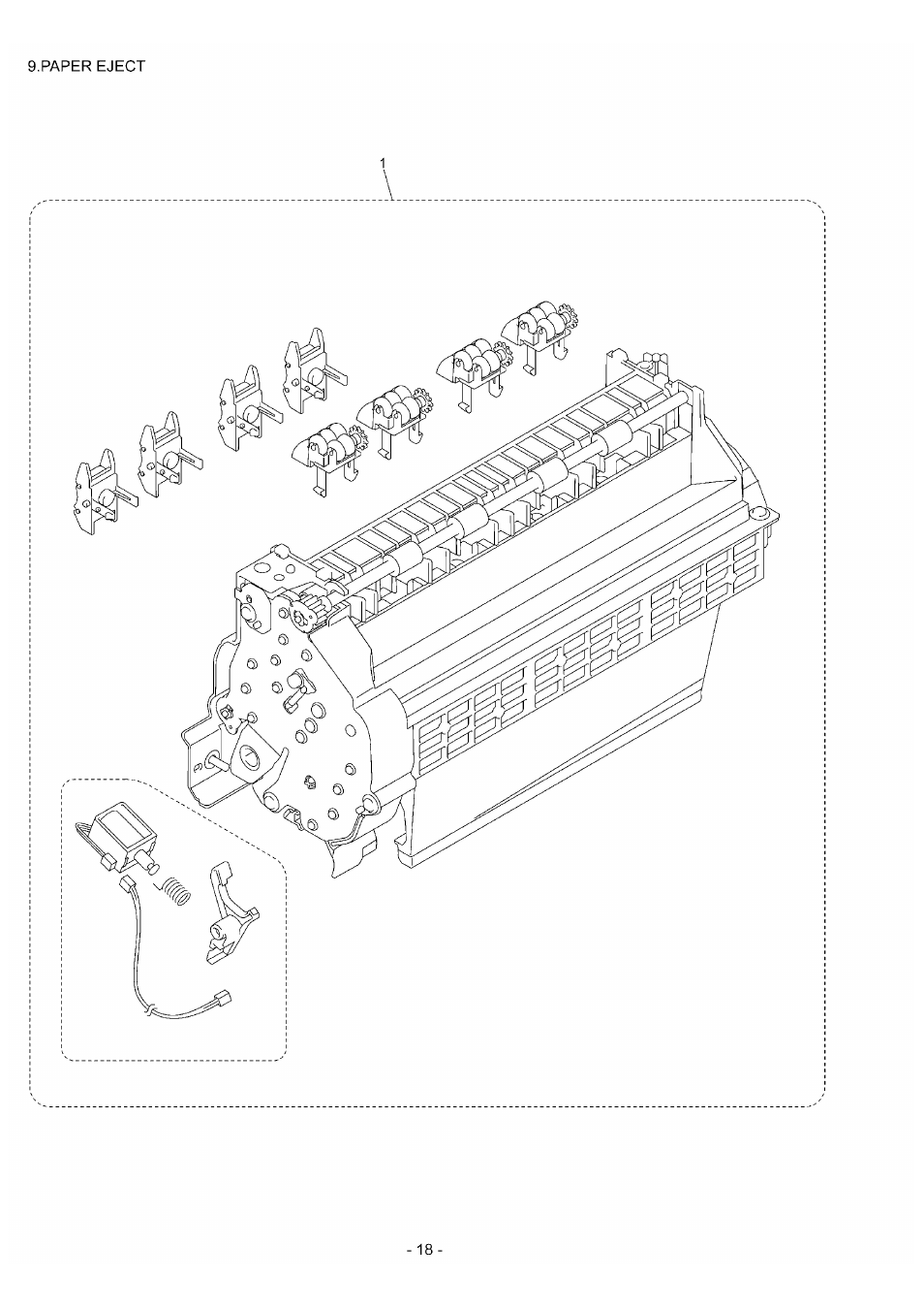 Paper eject, Ref no, Code | Q'ty, Description, Remarks, Lu0533001, Paper eject assy dx (sp) | Brother \ DCP9045CDN User Manual | Page 21 / 40