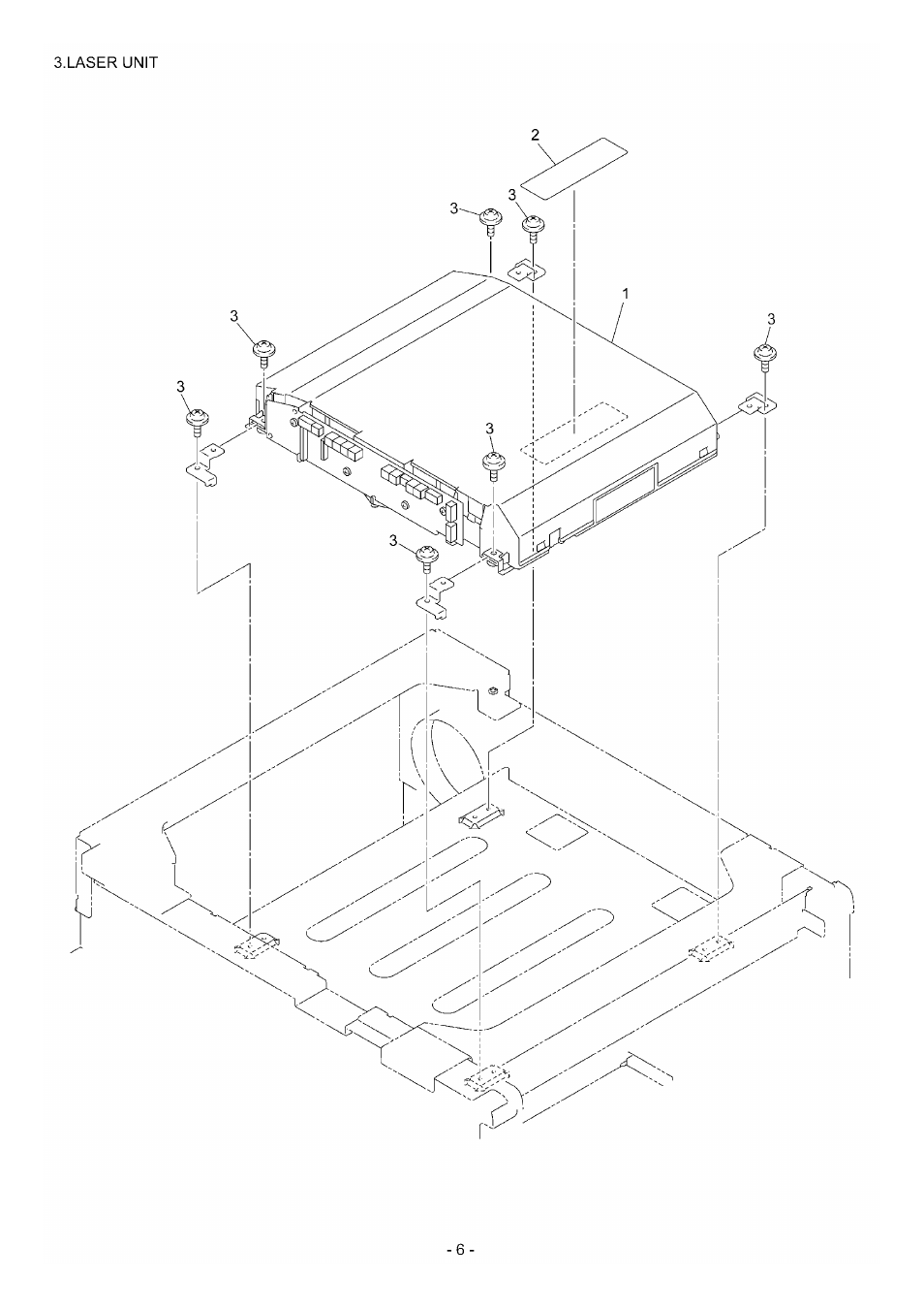 Laser unit, Ref no, Code | Q'ty, Description, Remarks, Lr1461001, Laser unit (sp), Lj0908001, Laser caution label | Brother \ DCP9045CDN User Manual | Page 9 / 40