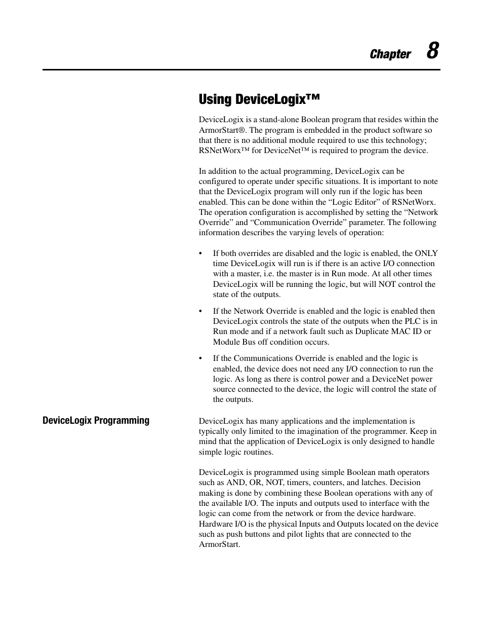 Using devicelogix, Chapter | Rockwell Automation 284D ArmorStart - Safety Version - User Manual User Manual | Page 161 / 320