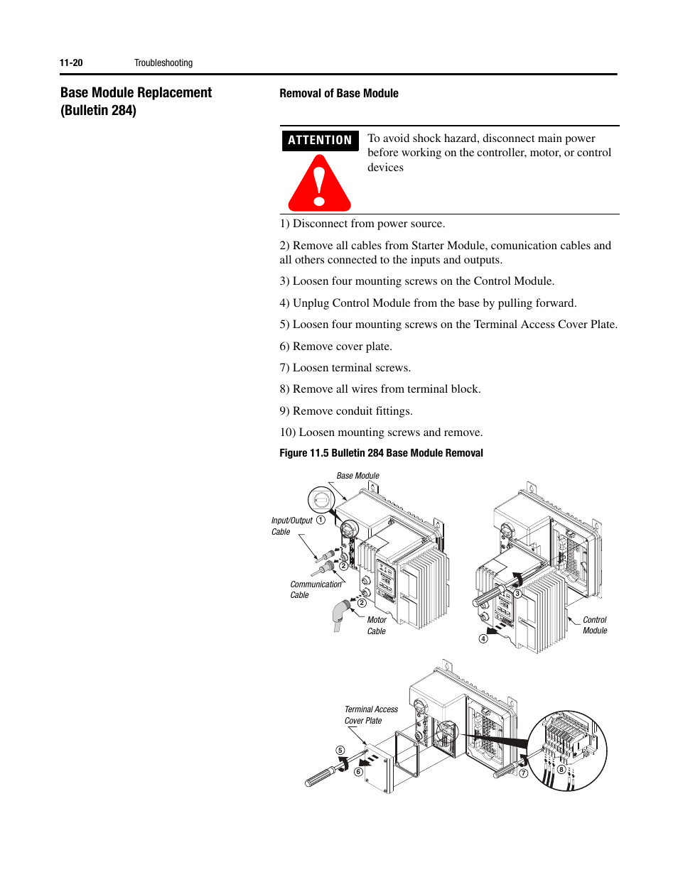 Base module replacement (bulletin 284) | Rockwell Automation 284D ArmorStart - Safety Version - User Manual User Manual | Page 200 / 320