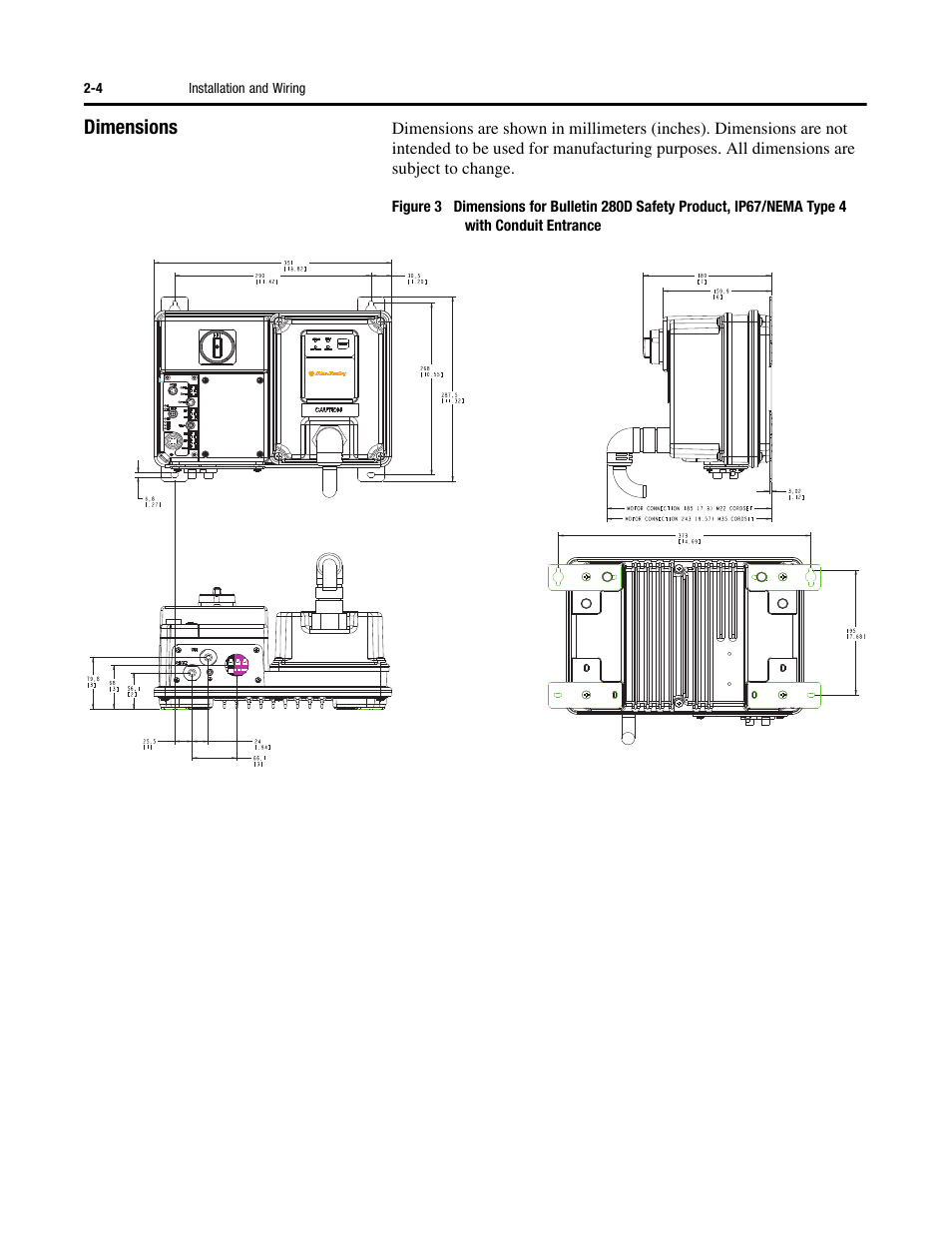 Dimensions | Rockwell Automation 284D ArmorStart - Safety Version - User Manual User Manual | Page 22 / 320