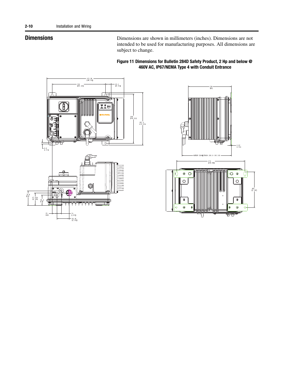Dimensions | Rockwell Automation 284D ArmorStart - Safety Version - User Manual User Manual | Page 28 / 320