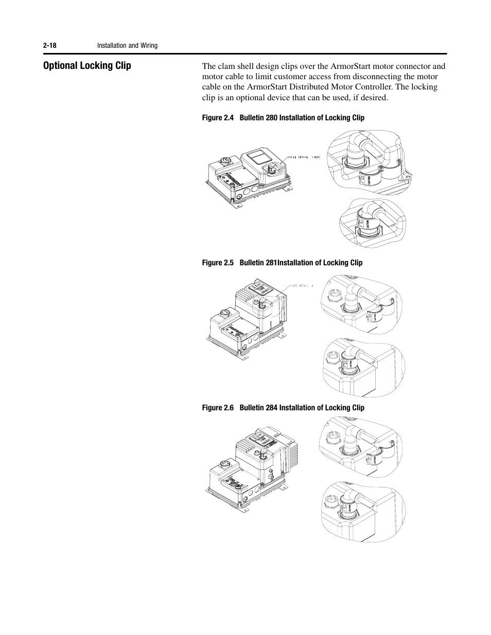 Optional locking clip | Rockwell Automation 284D ArmorStart - Safety Version - User Manual User Manual | Page 36 / 320