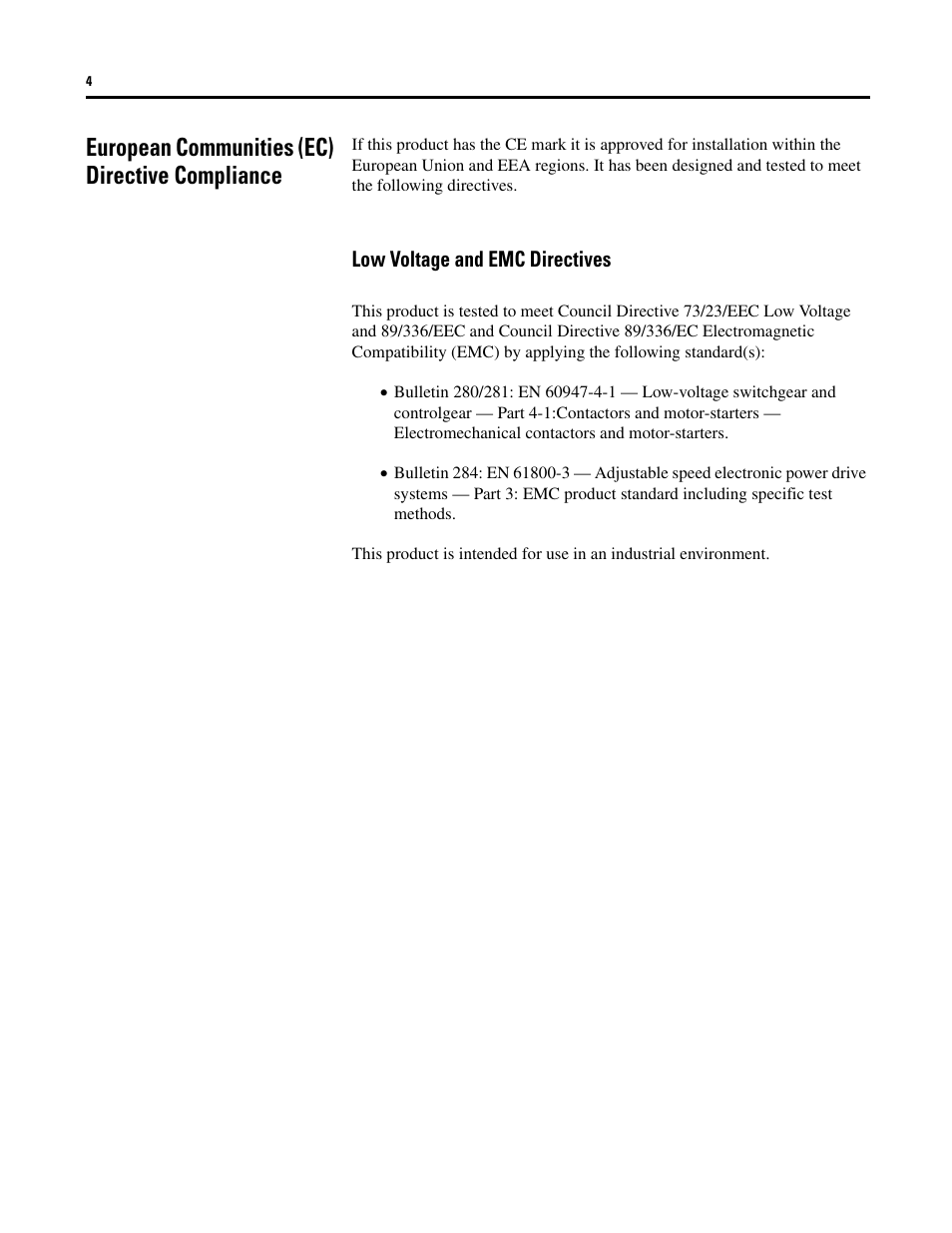 European communities (ec) directive compliance | Rockwell Automation 284D ArmorStart - Safety Version - User Manual User Manual | Page 4 / 320