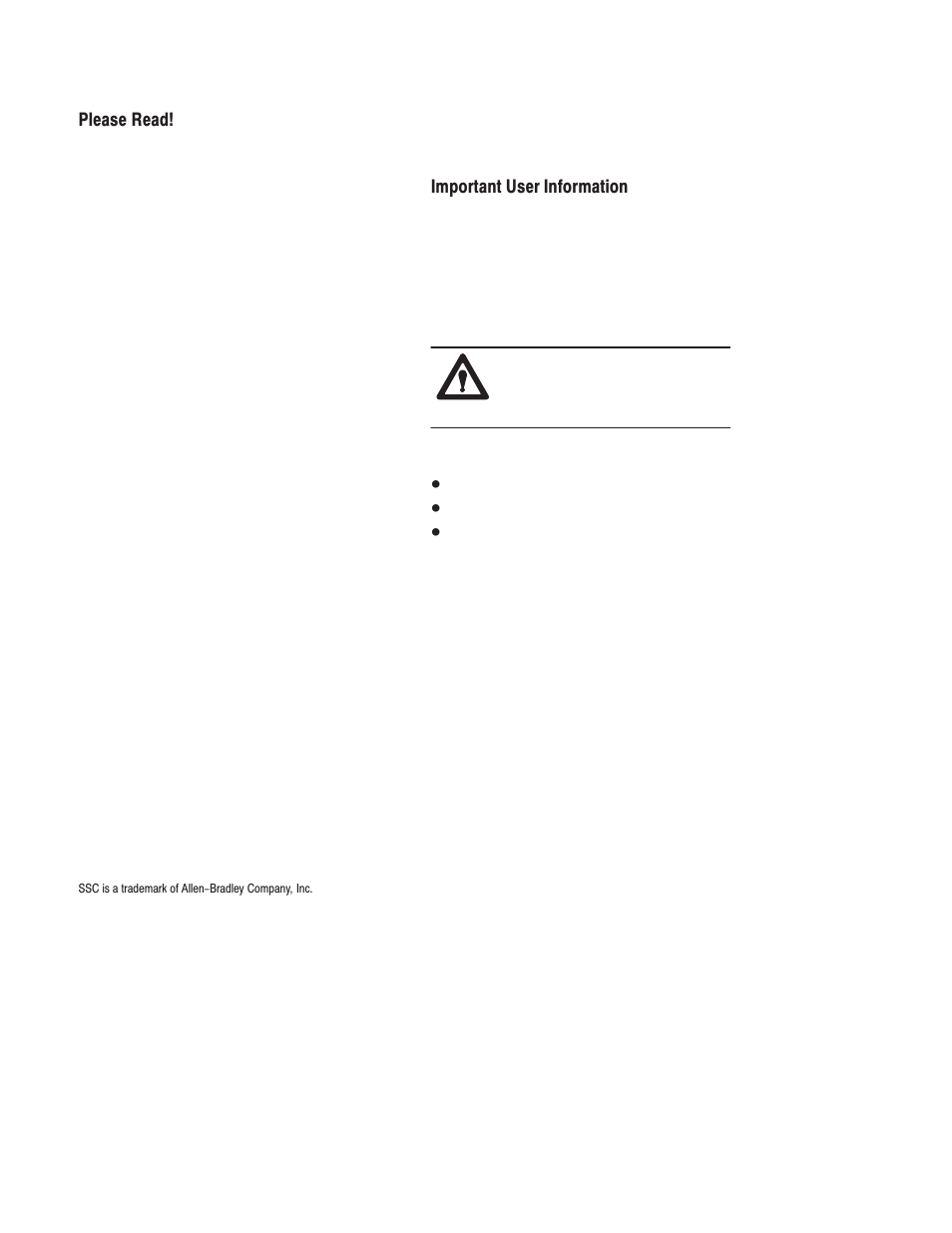 Please read | Rockwell Automation 160 SER A FRN 1.XX-4.XX User Manual | Page 2 / 50