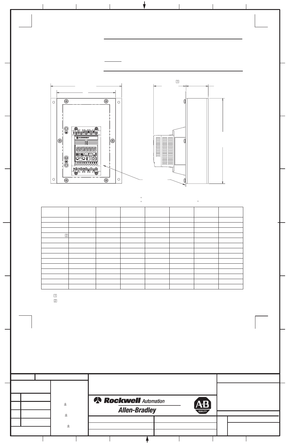 Controller dimensions and specifications | Rockwell Automation 160 Chassis Mount Series A User Manual | Page 3 / 4