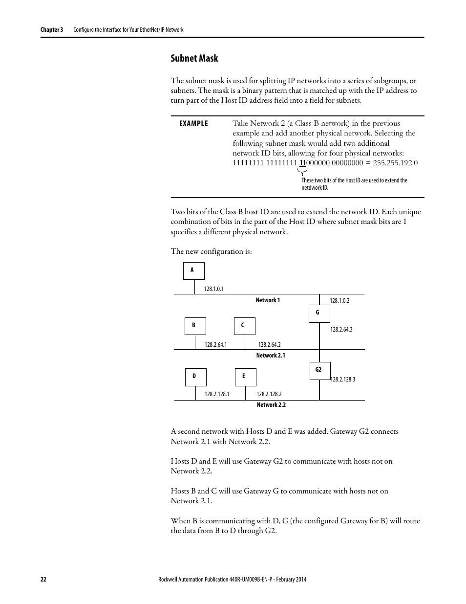 Subnet mask | Rockwell Automation 440R Guardmaster EtherNet/IP Network Interface User Manual User Manual | Page 22 / 64