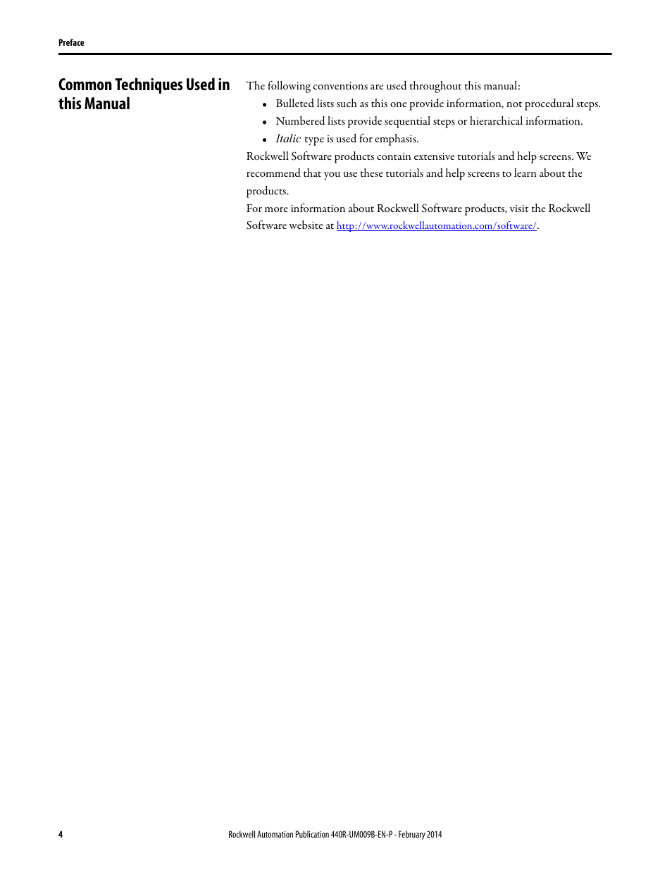 Common techniques used in this manual | Rockwell Automation 440R Guardmaster EtherNet/IP Network Interface User Manual User Manual | Page 4 / 64