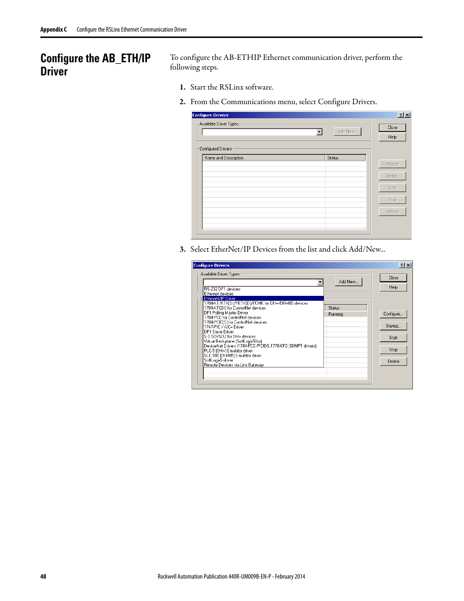 Configure the ab_eth/ip driver | Rockwell Automation 440R Guardmaster EtherNet/IP Network Interface User Manual User Manual | Page 48 / 64