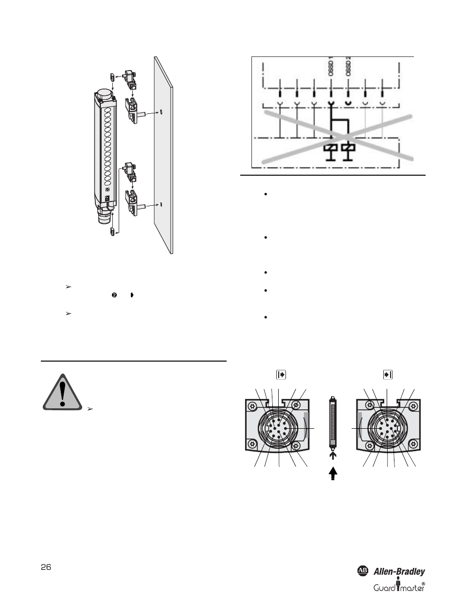 Electrical installation, System connection m23 × 11 + fe | Rockwell Automation 442L SafeShield Safety Light Curtain Hardware User Manual | Page 26 / 48
