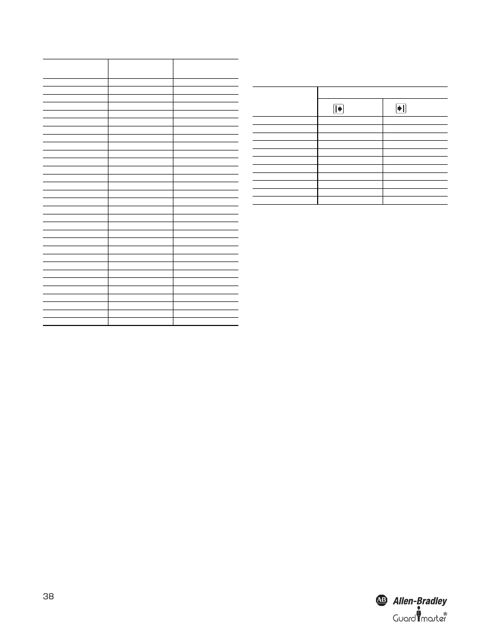 Table of weights | Rockwell Automation 442L SafeShield Safety Light Curtain Hardware User Manual | Page 38 / 48