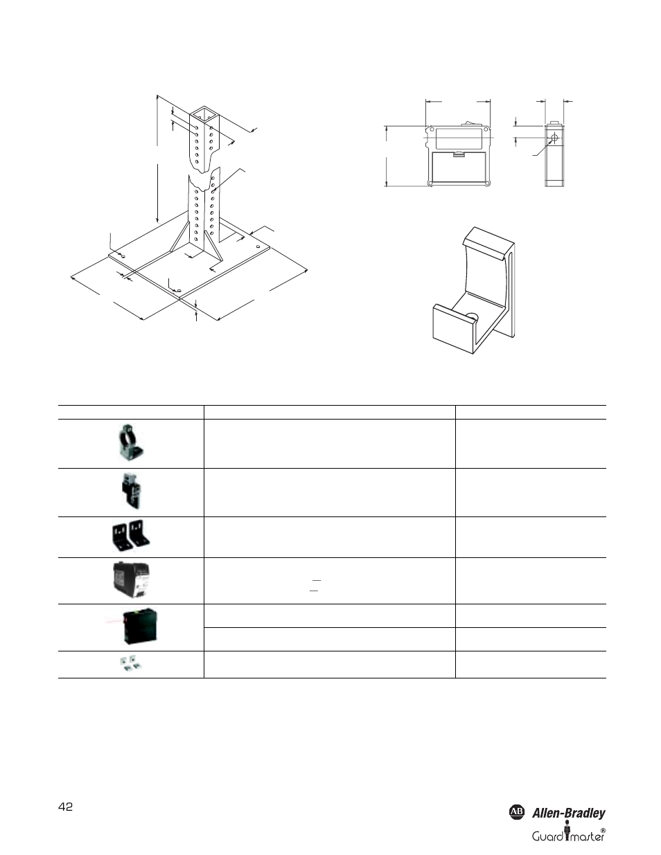 Mounting stand—440l-amstd optional accessories, Laser alignment tool | Rockwell Automation 442L SafeShield Safety Light Curtain Hardware User Manual | Page 42 / 48