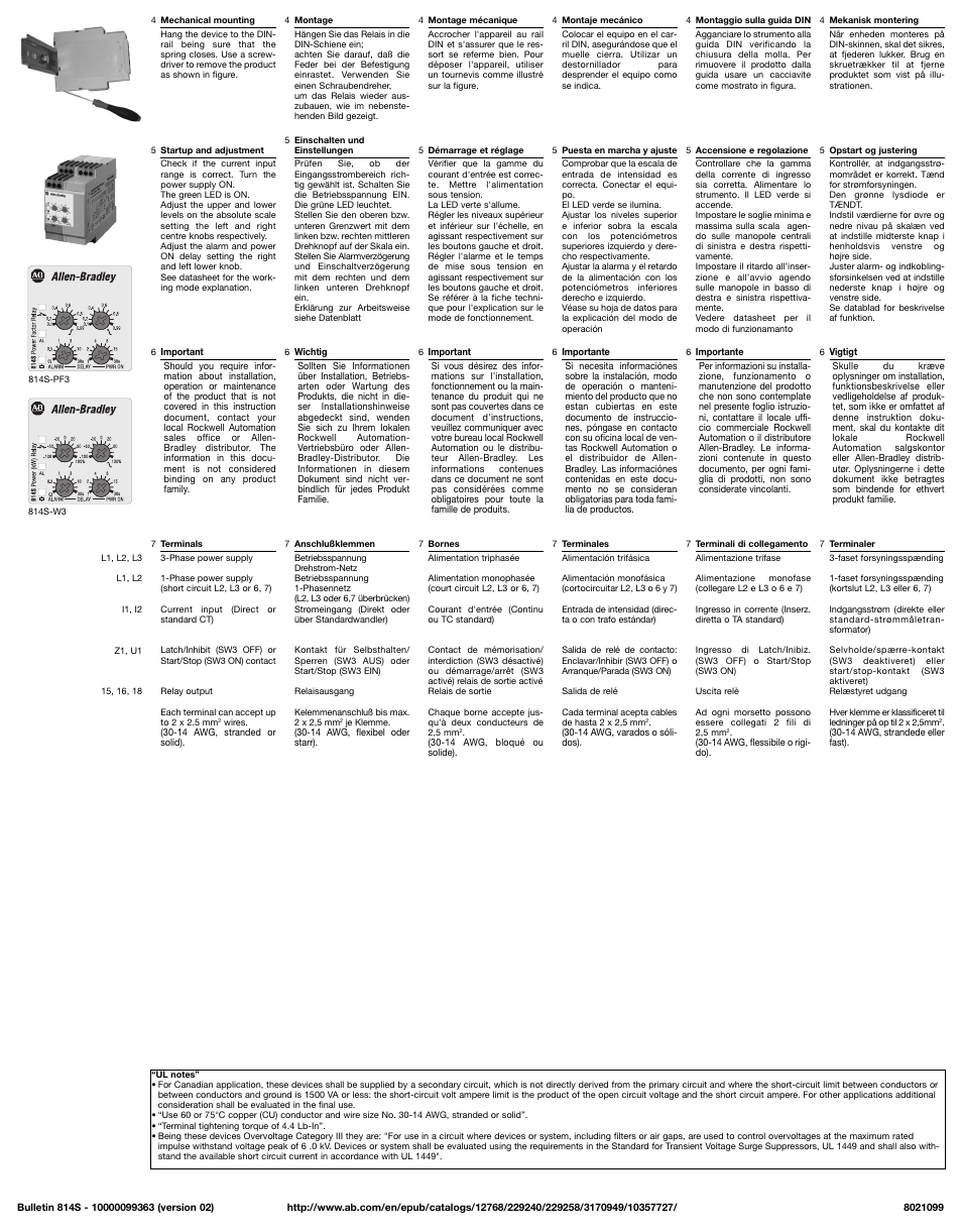 Rockwell Automation 814S-W3-480V-10A_690V-10A,814S-PF3-480V-10A_690V-10A Power (kW) Relay Power Factor Relay User Manual | Page 2 / 2