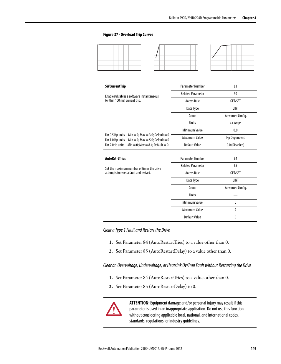 Clear a type 1 fault and restart the drive | Rockwell Automation 294D ArmorStart LT Distributed Motor Controller DeviceNet Version - User Manual User Manual | Page 149 / 254