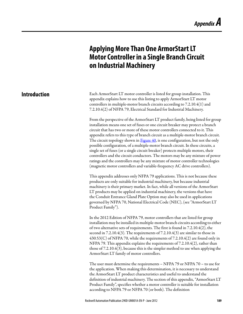 Appendix a, Introduction | Rockwell Automation 294D ArmorStart LT Distributed Motor Controller DeviceNet Version - User Manual User Manual | Page 189 / 254