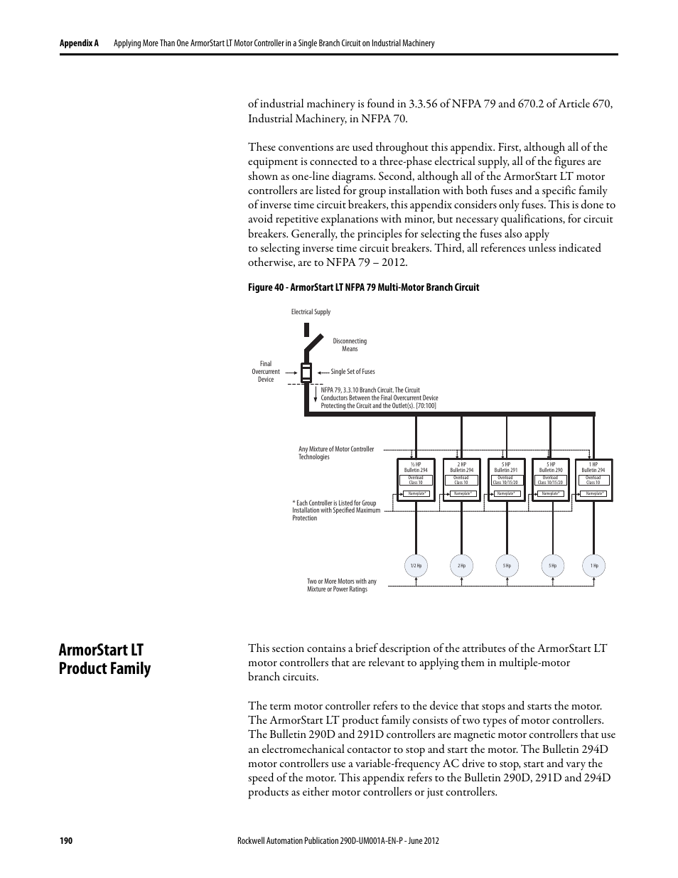 Armorstart lt product family | Rockwell Automation 294D ArmorStart LT Distributed Motor Controller DeviceNet Version - User Manual User Manual | Page 190 / 254