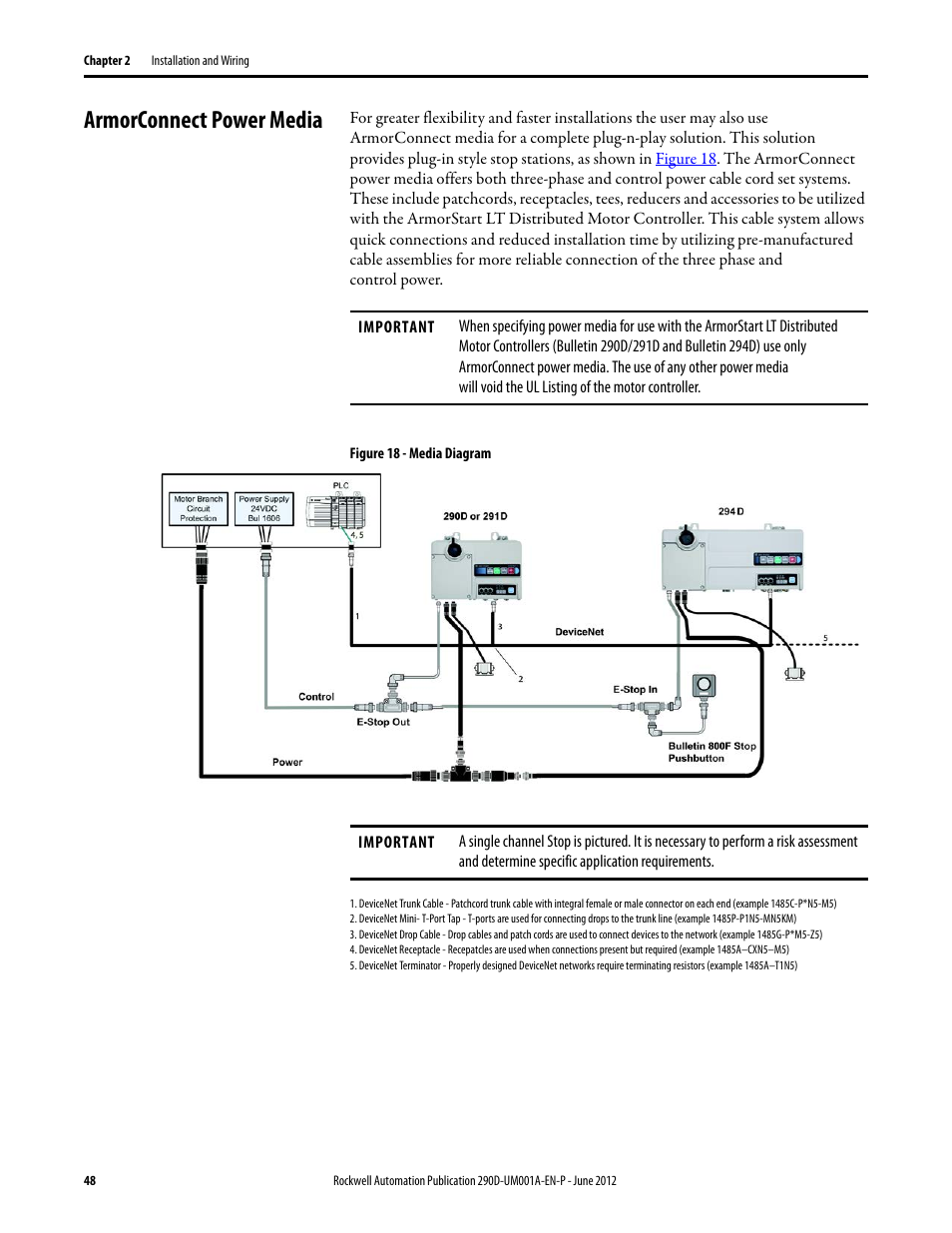 Armorconnect power media | Rockwell Automation 294D ArmorStart LT Distributed Motor Controller DeviceNet Version - User Manual User Manual | Page 48 / 254
