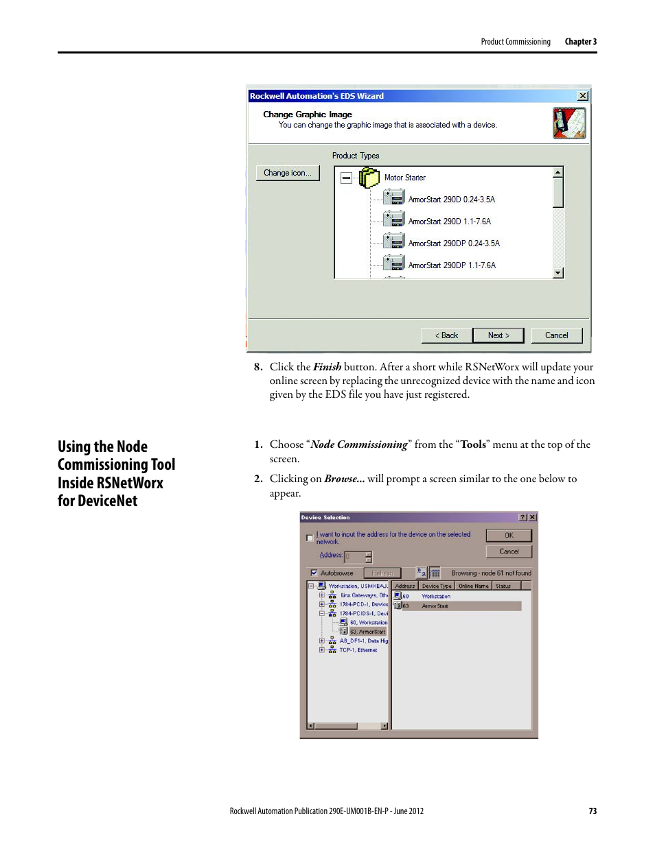 Rockwell Automation 294D ArmorStart LT Distributed Motor Controller DeviceNet Version - User Manual User Manual | Page 73 / 254