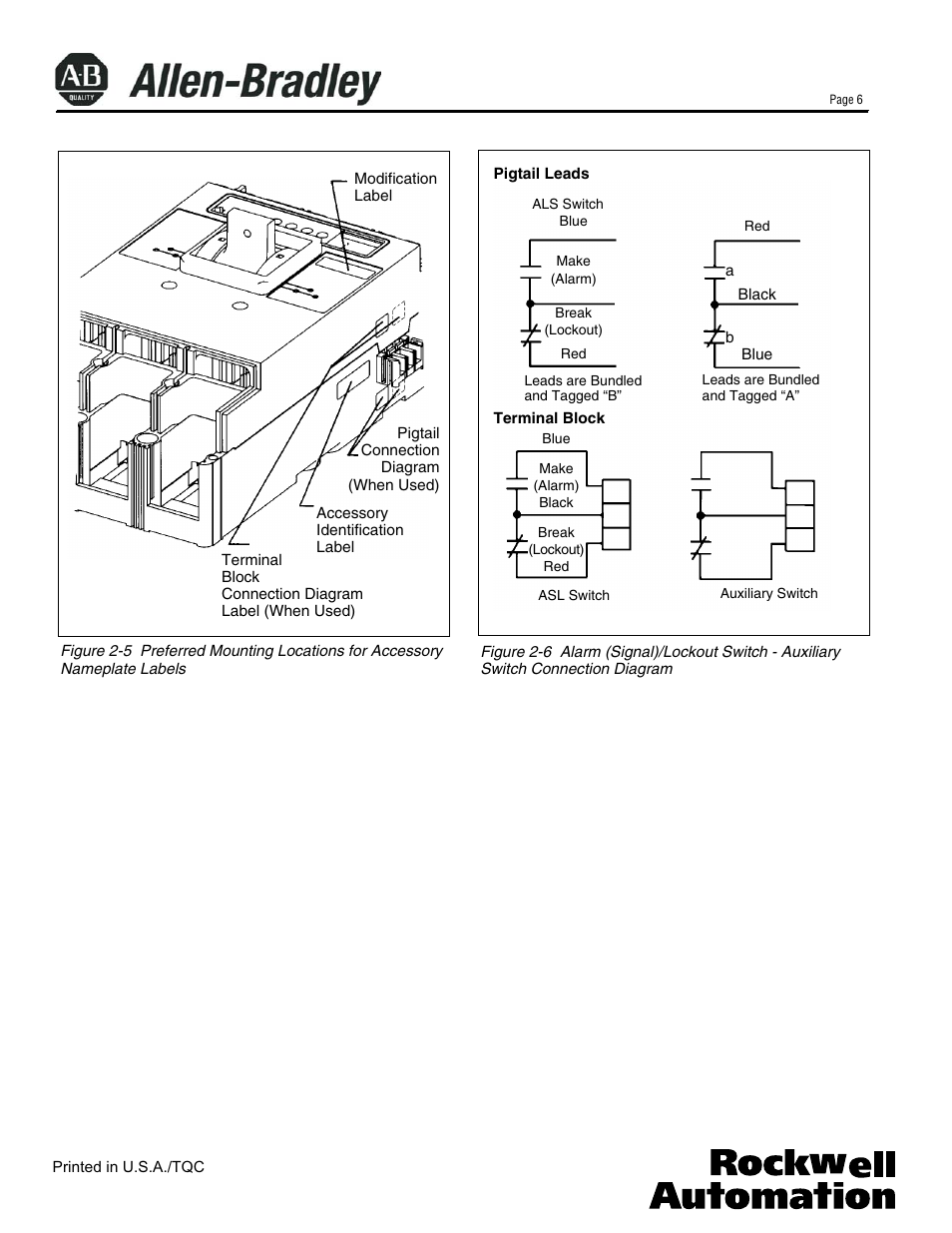 Rockwell Automation 140U N-Frame CB Alarm Switch and Alarm Auxiliary Switch Combination User Manual | Page 6 / 6
