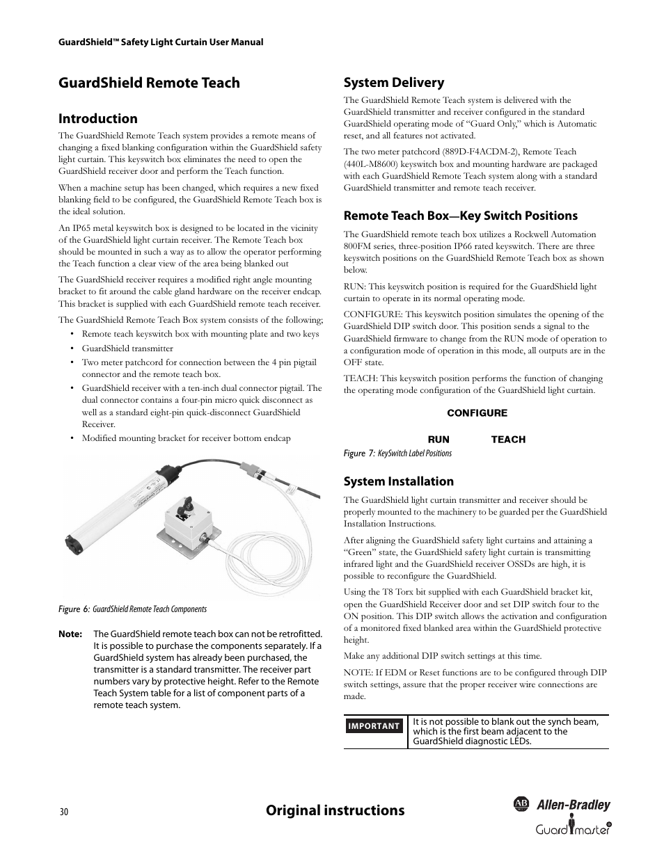 Original instructions guardshield remote teach, Introduction, System delivery | Rockwell Automation 440L GuardShield Type 4 and Remote Teach User Manual User Manual | Page 32 / 44