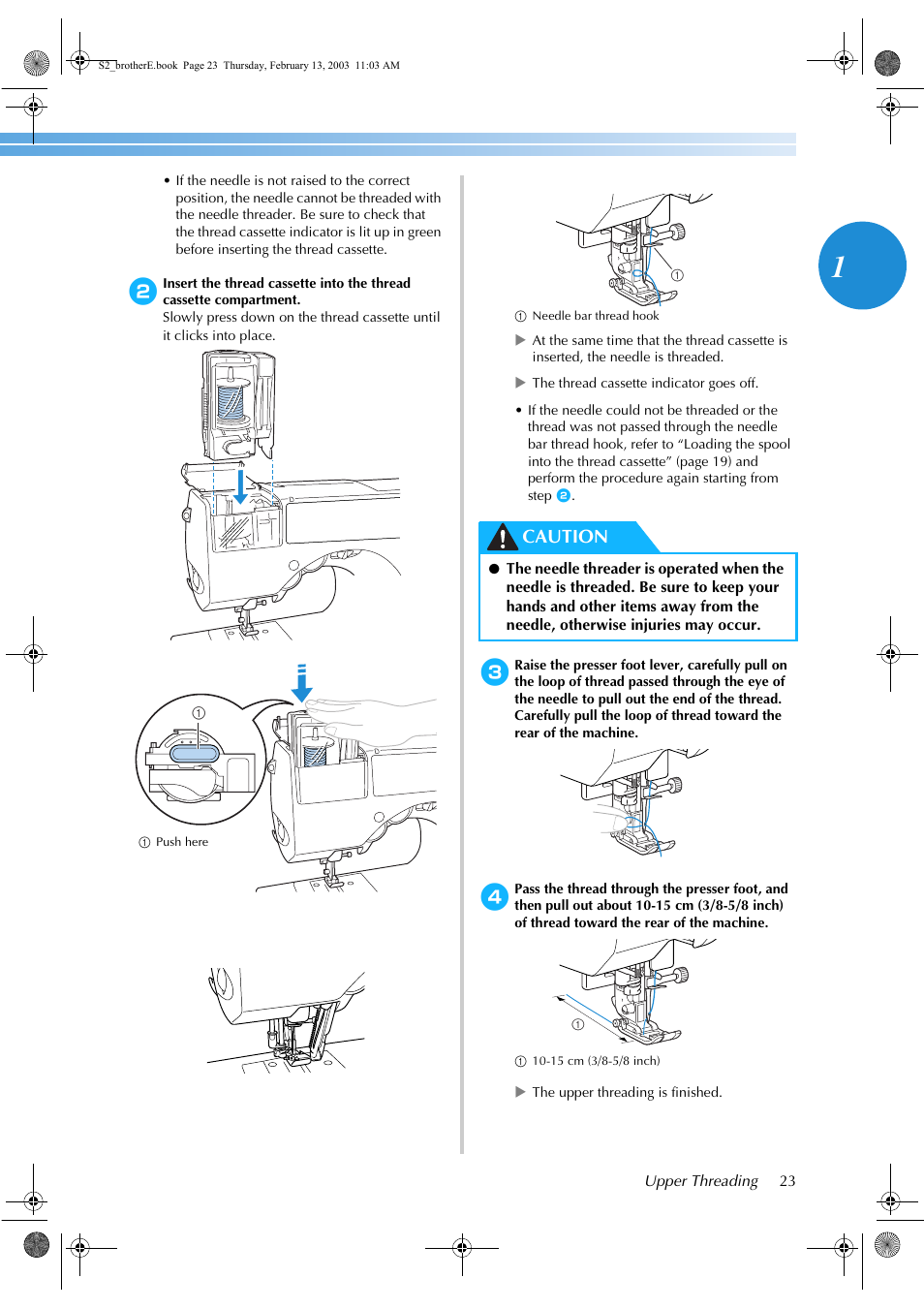 Caution | Brother CS 80 User Manual | Page 29 / 115