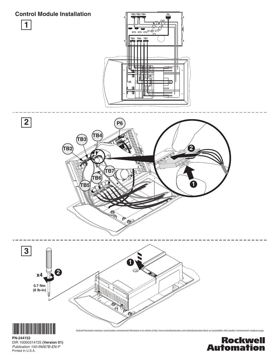 Control module installation | Rockwell Automation 150-SCMx SMC-50 Soft Starter (210A - 320A & 361A - 520A) Control Mod Replacement User Manual | Page 2 / 2